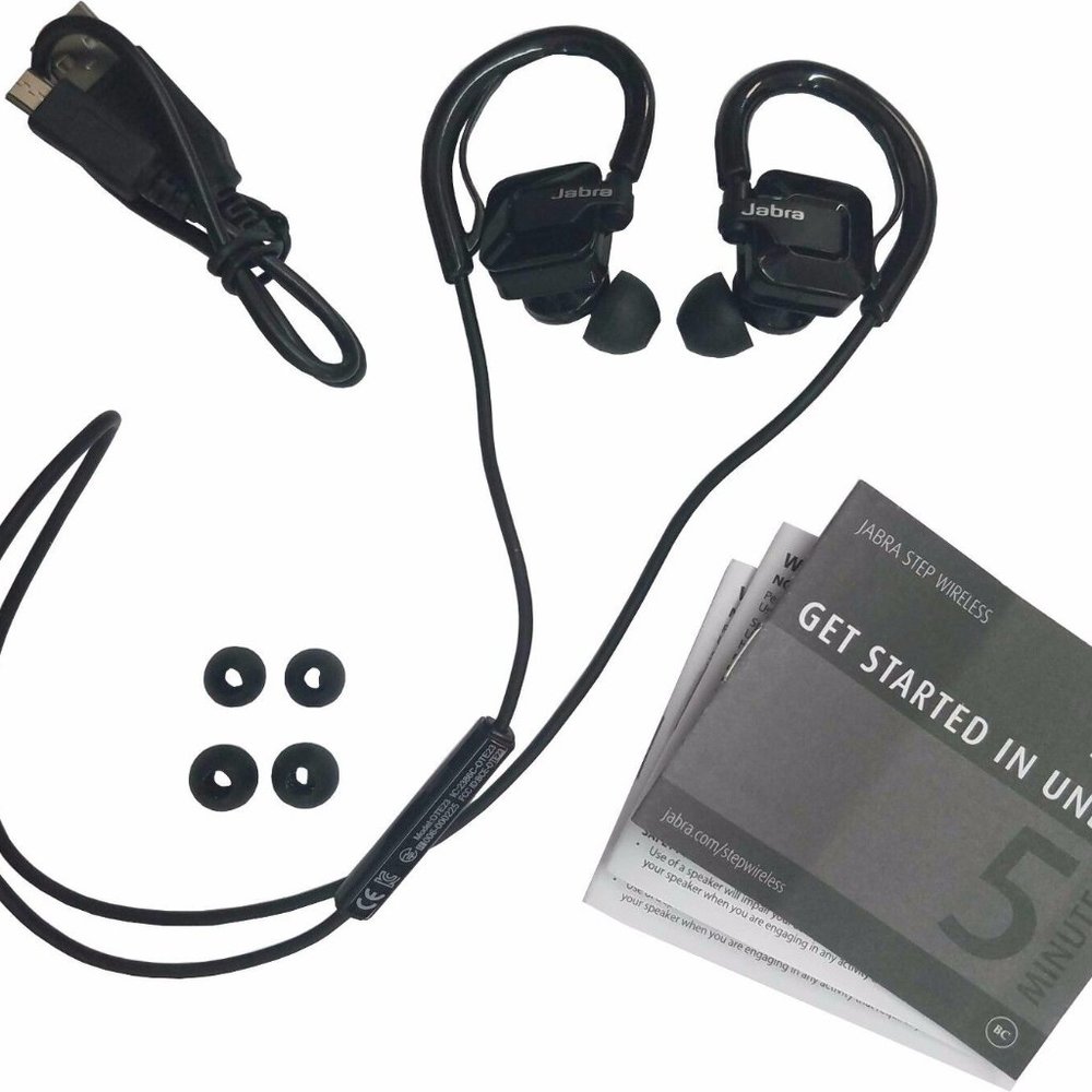 Jabra STEP Black Ear-Hook Headset Wireless Bluetooth Stereo Music Sport Earbuds
